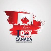 First of July Canada Day, greeting card background with typography design, vector