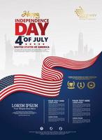 día de la independencia del cuatro de julio, ilustración vectorial para afiches y otros usuarios vector