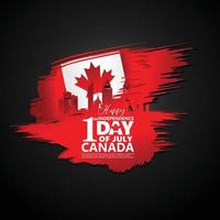 First of July Canada Day, greeting card background with typography design, vector