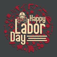 Happy Labor Day banner. Design template elegant with clip art labor circle dimension for you give greetings vector