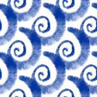 Tie dye, Shibori, Blue abstract batik seamless pattern. Watercolor backgrounds photo