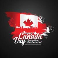 First of July Canada Day, greeting card background with typography design, vector