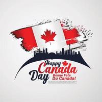 First of July Canada Day, greeting card background with typography design, vector