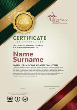 certificate template with Luxury and elegant design, for award, security, and other users. vector