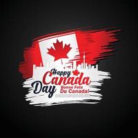 First of July Canada Day, greeting card background with typography design, vector