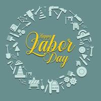 Happy Labor Day banner. Design template elegant with clip art labor circle dimension for you give greetings vector