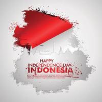 17 de agosto feliz tarjeta de felicitación del día de la independencia de Indonesia. ondeando la bandera de Indonesia aislado sobre un fondo vector