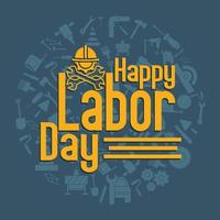 Happy Labor Day banner. Design template elegant with clip art labor circle dimension for you give greetings vector