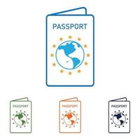 vector icono de pasaporte