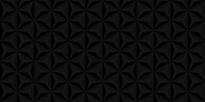 Triangle Geometric Black 3D Background. Dark Mosaic Geometry Pattern. Polygon Shape Pattern Backdrop. Triangular Creative Template. Abstract Modern Wallpaper Design. Vector Illustration.