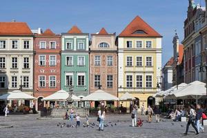 POZNAN, POLAND, 2014. Row of multicoloured houses in Poznan Poland on September 16, 2014 photo