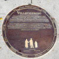 LOS ANGELES, CALIFORNIA, USA, 2011. Street plaque commemorating the founders of Los Angeles, California, USA on August 10, 2011 photo