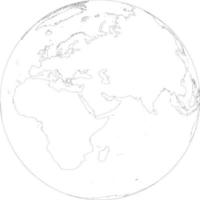 mapa del globo del contorno de oriente medio vector