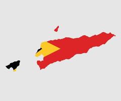 mapa y bandera de timor oriental vector