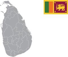 mapa de sri lanka. bandera de sri lanka. ilustración de vector de símbolo de icono plano