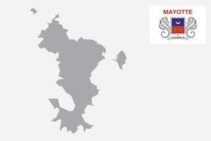 Mayotte map. Mayotte flag. flat icon symbol vector illustration