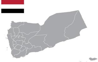 mapa de yemen bandera de yemen ilustración de vector de símbolo de icono plano