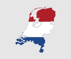 Map and flag of Netherlands vector