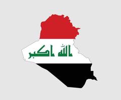 mapa y bandera de irak vector