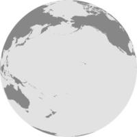 Map of Globe of Pacific Ocean Single vector