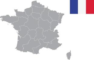 mapa de francia. bandera de francia ilustración de vector de símbolo de icono plano