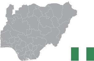 mapa de nigeria bandera de nigeria ilustración de vector de símbolo de icono plano