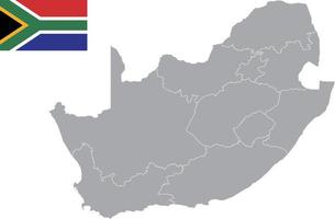 mapa de sudáfrica. bandera de sudáfrica. ilustración de vector de símbolo de icono plano