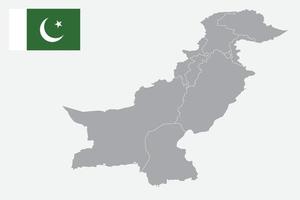 mapa de pakistán bandera de pakistán ilustración de vector de símbolo de icono plano