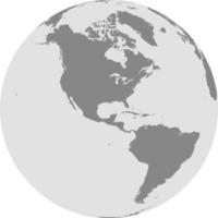 Map of Globe of Americas Single Color vector