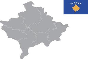 mapa de kosovo bandera de kosovo ilustración de vector de símbolo de icono plano