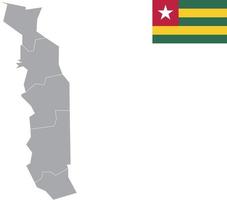 mapa de togo bandera de togo ilustración de vector de símbolo de icono plano