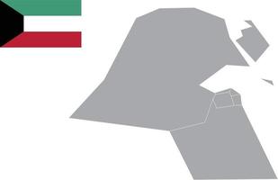 mapa de kuwait bandera de kuwait ilustración de vector de símbolo de icono plano