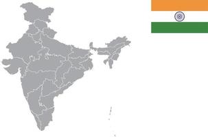 mapa indio. bandera india ilustración de vector de símbolo de icono plano