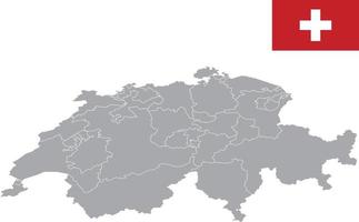 mapa de suiza bandera de suiza ilustración de vector de símbolo de icono plano