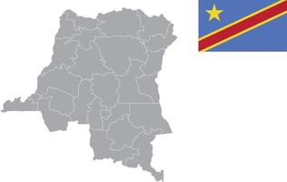 Democratic Republic of the Congo map. Democratic Republic of the Congo flag. flat icon symbol vector illustration