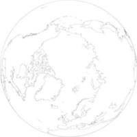 Map of Globe of Arctic Outline vector