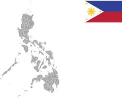 mapa de filipinas. bandera de filipinas. ilustración de vector de símbolo de icono plano