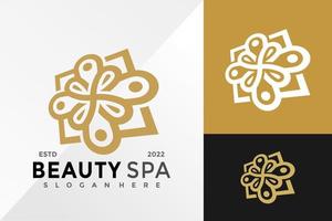 Modern Flower Spa  Logo Design Vector illustration template