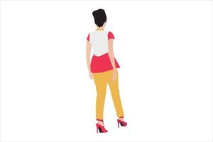 Vector illustration of fashionable women walking on the sidewalk