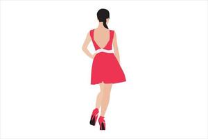 Ilustración vectorial de mujeres elegantes caminando por la acera vector