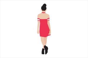 Vector illustration of elegant women walking on the sidewalk