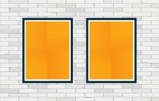 brick pattern background with blank set poster vector