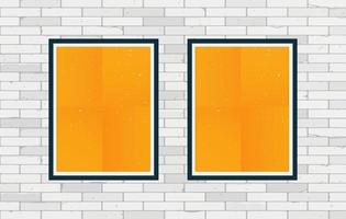 brick pattern background with blank set poster vector