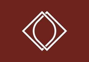 Dark red and white unique shape with double lines vector