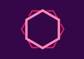 Double lines of hexagon shape in pink color vector