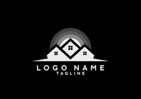 Dark color of house logo vector