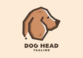 Stiff art style of dog head vector