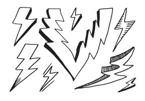 Set lightning bolt. Thunderbolt flat style.Thunder and Bolt Lighting Flash Icons Set on white background. vector