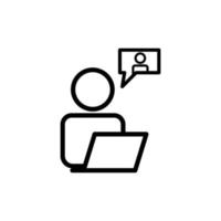 People icon with laptop. business man. line icon style. suitable for business icon. simple design editable. Design template vector