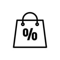 Shopping bag icon with discount. Business. line icon style. suitable for sale icon. simple design editable. Design template vector
